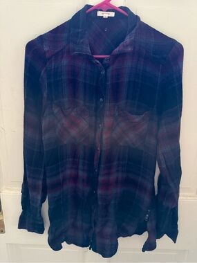 Maurices Plaid Shirt in purple & Burgundy